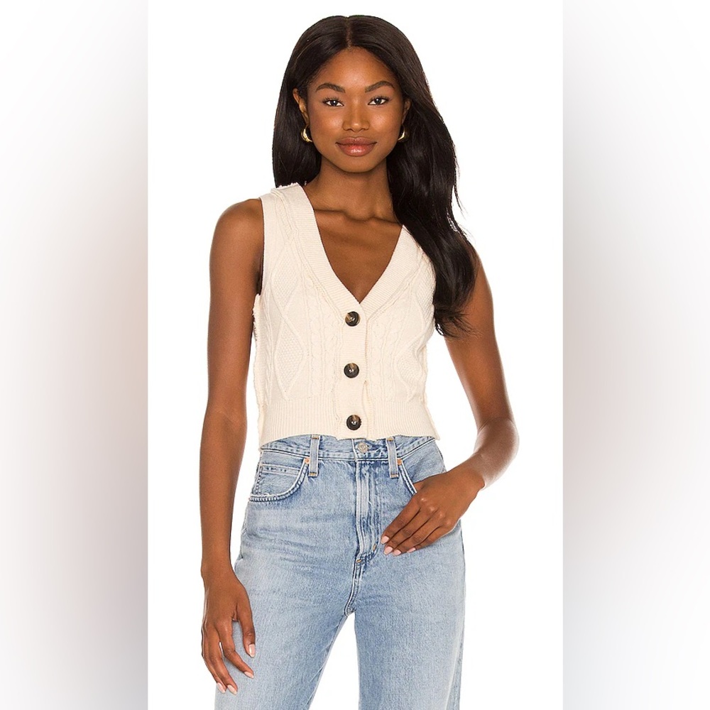 Free people denson cable knit vest size large